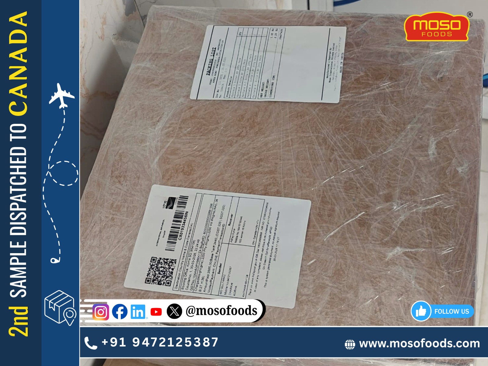 Expanding Footprints in North America: 2nd Premium Makhana Consignment Dispatched to Canada